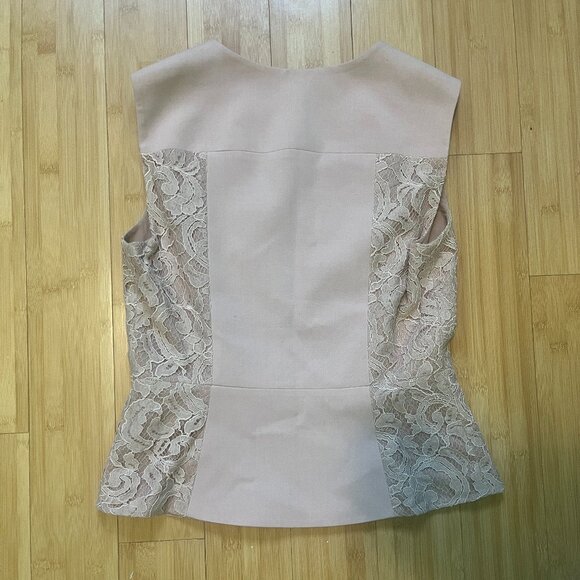 BCBG MaxAzria light pink vest w lace - Picture 3 of 5